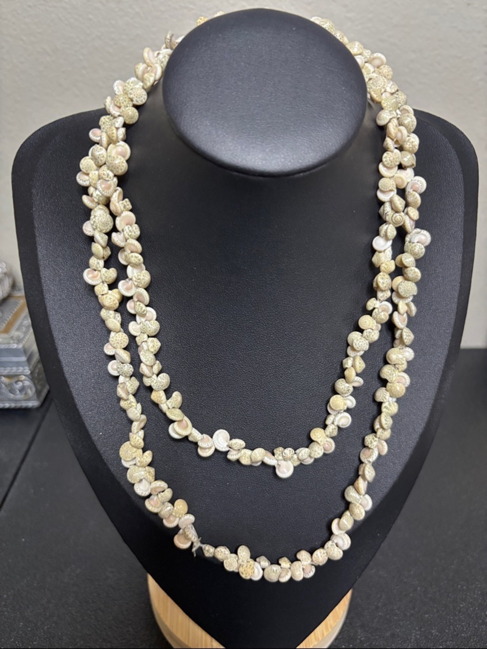 Mini Shell Lei Beach Resort Coastal Cowgirl Long Strand Necklace